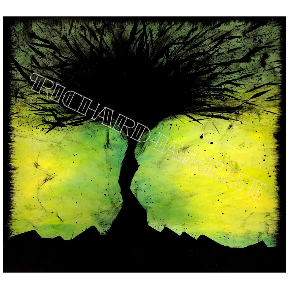 NWT Abstract Art Painting PRINT Tree Tornado Decor